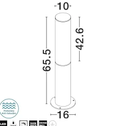 Lampioni Da Giardino-Selezionato da Mazzolaluce Lampioncino nero per giardini led 18w 3000k ip65 tubolare
