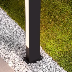 Lampioni Da Giardino-Selezionato da Mazzolaluce Lampioncino nero per giardino led 12w 3000k moderno rettangolare