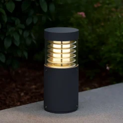 Lampioni Da Giardino-Selezionato da Mazzolaluce Lampioncino paletto moderno led 15w 3000k da giardino antracite