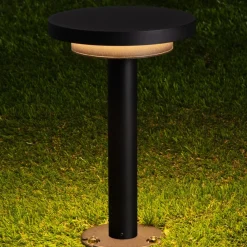 Lampioni Da Giardino-Selezionato da Mazzolaluce Lampioncino per esterni nero disco led 12w 3000k