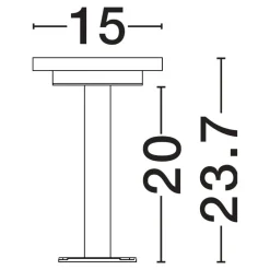 Lampioni Da Giardino-Selezionato da Mazzolaluce Lampioncino per esterni nero disco led 12w 3000k