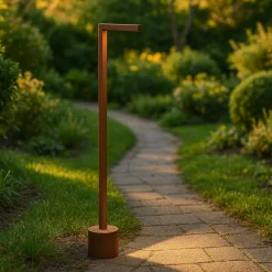 Lampioni Da Giardino-Selezionato da Mazzolaluce Lampioncino per esterno marrone corten led 5w 3000k anti corrosione