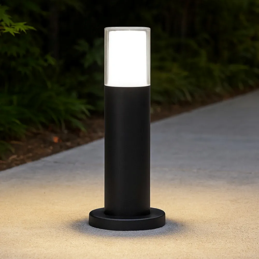 Lampioni Da Giardino-Selezionato da Mazzolaluce Lampioncino per giardini moderni led 8w 3000k ip65 tubolare nero