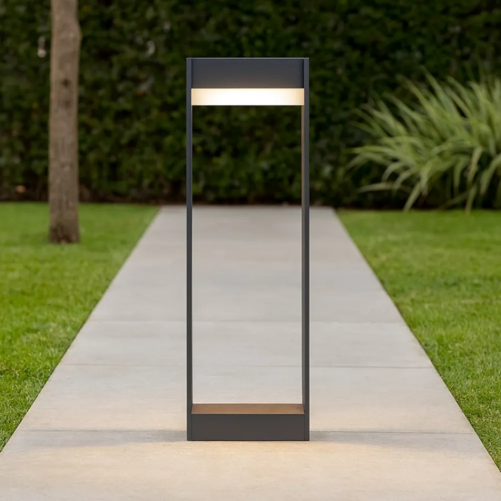 Lampioni Da Giardino-Selezionato da Mazzolaluce Lampioncino rettangolare moderno led 5w 3000k da giardino