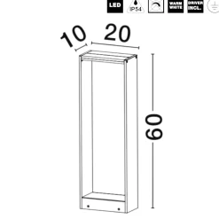 Lampioni Da Giardino-Selezionato da Mazzolaluce Lampioncino rettangolare moderno led 5w 3000k da giardino