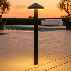 Lampioni Da Giardino-Selezionato da Mazzolaluce Lampione a fungo moderno antracite led 5w 3000k per giardino