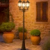 Lampioni Da Giardino-Selezionato da Mazzolaluce Lampione alto classico da giardino 3 luci lanterne nero