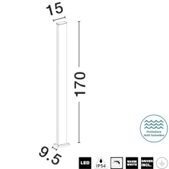 Lampioni Da Giardino-Selezionato da Mazzolaluce Lampione alto da giardino led 22w 3000k moderno nero