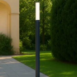 Lampioni Da Giardino-Selezionato da Mazzolaluce Lampione alto da giardino moderno grafite 160cm led 12w 3000k ip65