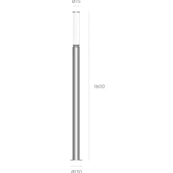 Lampioni Da Giardino-Selezionato da Mazzolaluce Lampione alto da giardino moderno grafite 160cm led 12w 3000k ip65