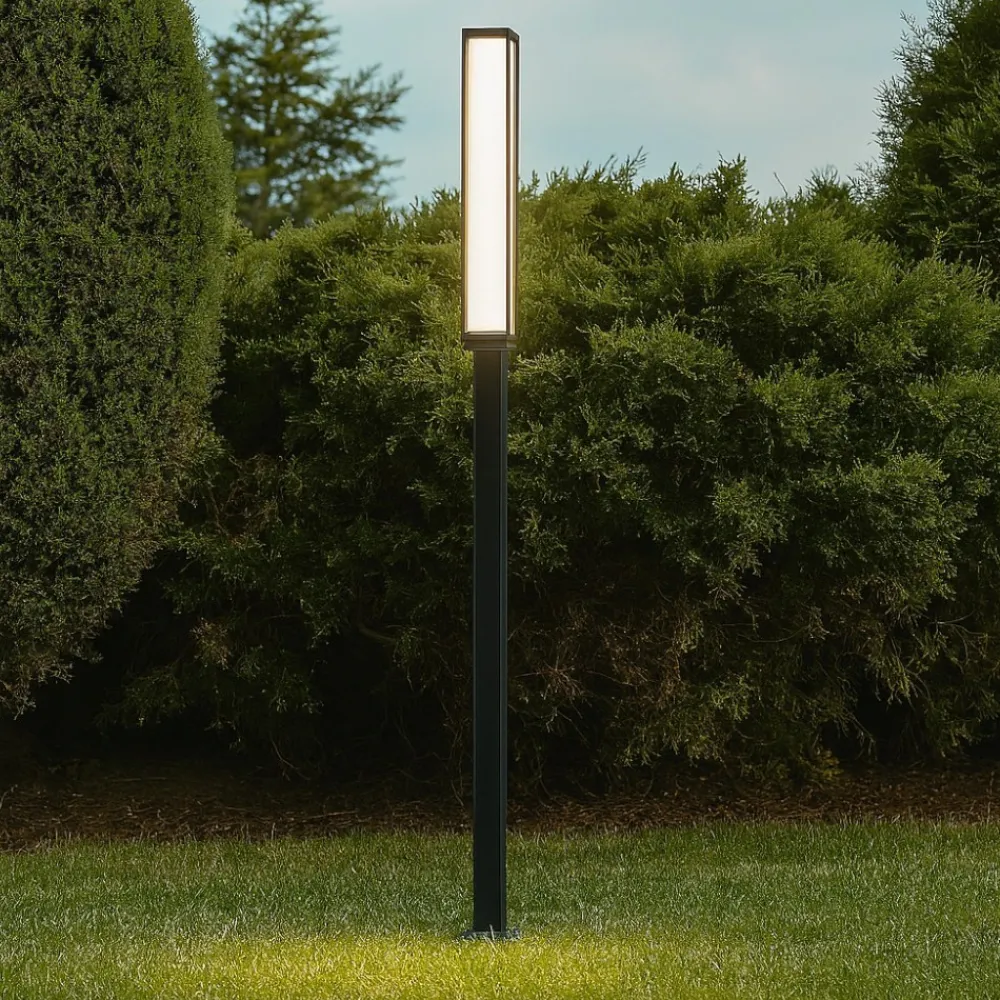 Lampioni Da Giardino-Selezionato da Mazzolaluce Lampione alto moderno per giardino led 16w 3000k antracite