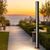Lampioni Da Giardino-Selezionato da Mazzolaluce Lampione alto moderno rettangolare led 22w 3000k per esterno