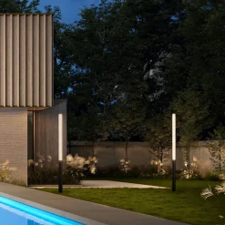 Lampioni Da Giardino-Selezionato da Mazzolaluce Lampione alto moderno tubolare led 43w 3000k per giardino