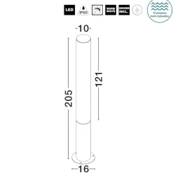 Lampioni Da Giardino-Selezionato da Mazzolaluce Lampione alto moderno tubolare led 43w 3000k per giardino