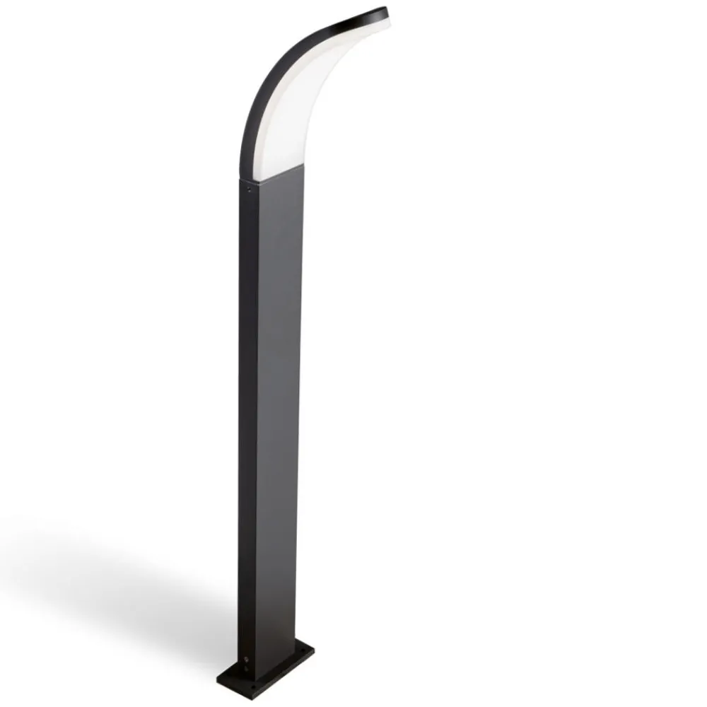 Lampioni Da Giardino-Selezionato da Mazzolaluce Lampione alto per giardino design curvo grafite led 15w 4000k ip65