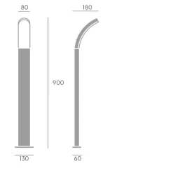 Lampioni Da Giardino-Selezionato da Mazzolaluce Lampione alto per giardino design curvo grafite led 15w 4000k ip65