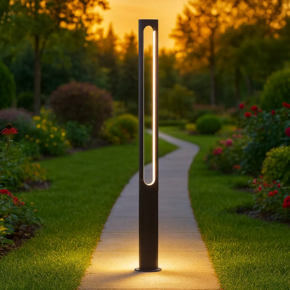 Lampioni Da Giardino-Selezionato da Mazzolaluce Lampione alto per giardino moderno led 21w 3000k antracite