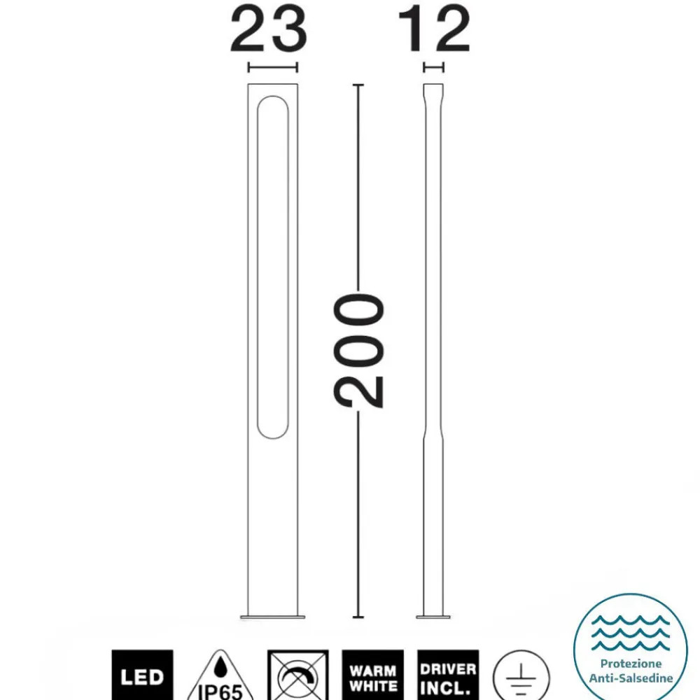 Lampioni Da Giardino-Selezionato da Mazzolaluce Lampione alto per giardino moderno led 21w 3000k antracite