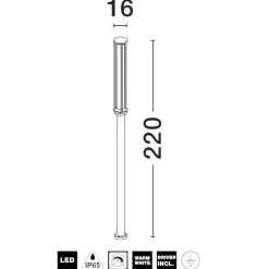 Lampioni Da Giardino-Selezionato da Mazzolaluce Lampione alto tubolare da esterno led 16w 3000k ip65 antracite
