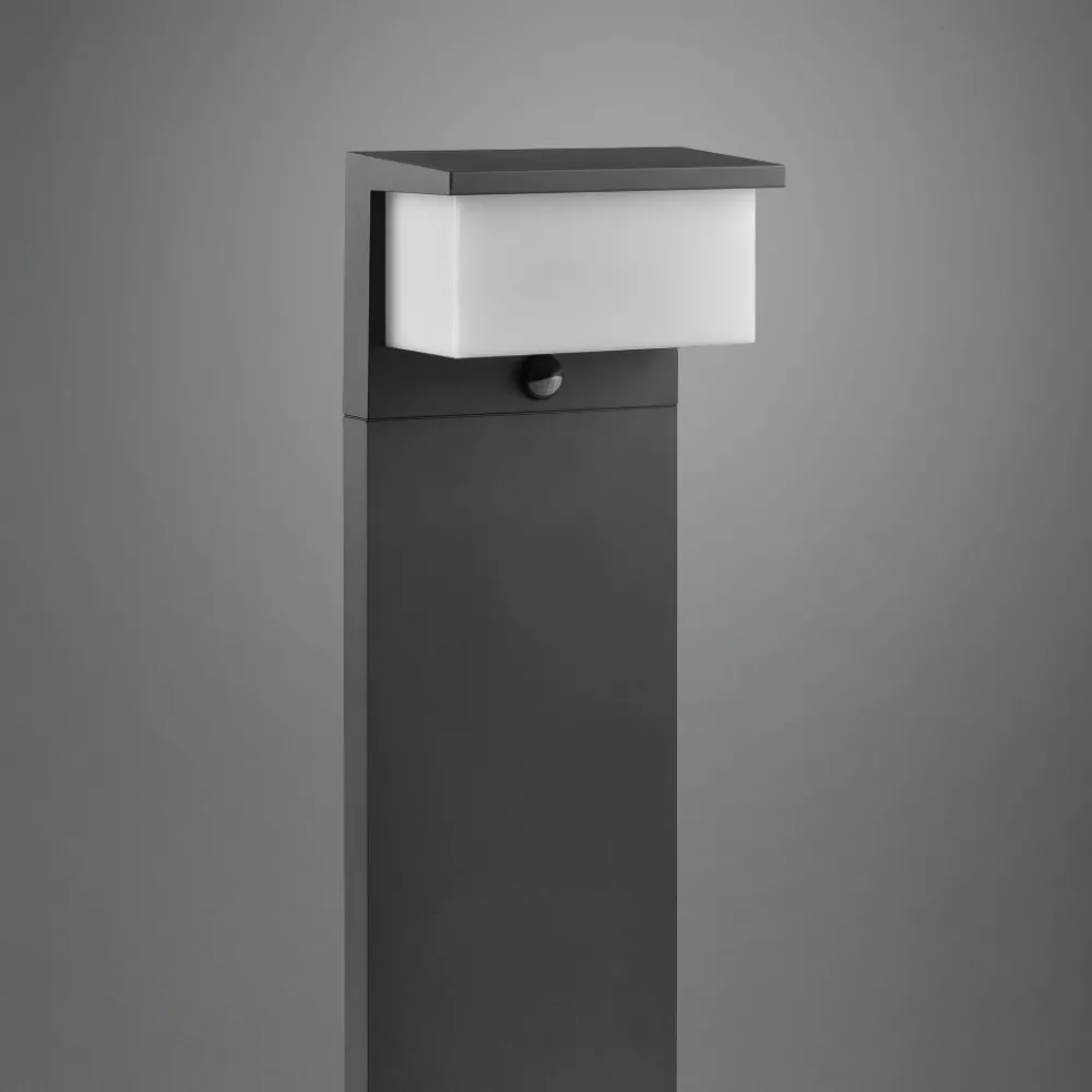 Lampioni Da Giardino-Selezionato da Mazzolaluce Lampione antracite da giardino moderno 13w 3000k con sensore di movimento