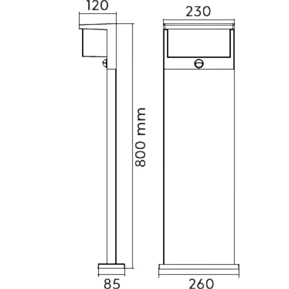 Lampioni Da Giardino-Selezionato da Mazzolaluce Lampione antracite da giardino moderno 13w 3000k con sensore di movimento