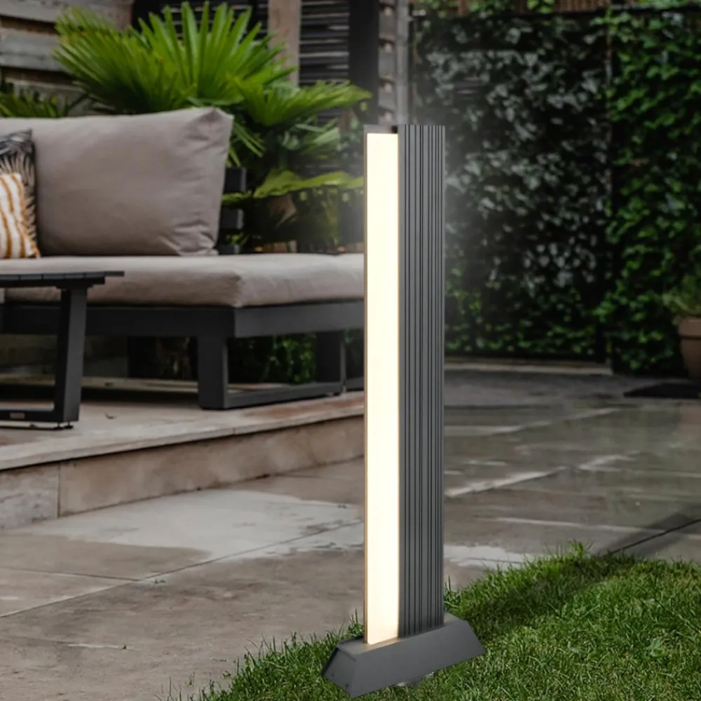Lampioni Da Giardino-Selezionato da Mazzolaluce Lampione antracite da giardino 100cm led 16w 3000k ip44 moderno