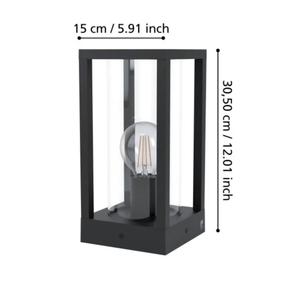 Applique Da Esterno-Selezionato da Mazzolaluce Lampione basso da giardino ip54 nero lampadine e27