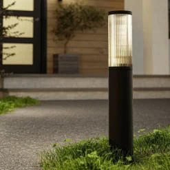 Lampioni Da Giardino-Selezionato da Mazzolaluce Lampione basso da giardino ip54 nero cilindrico h47 cm
