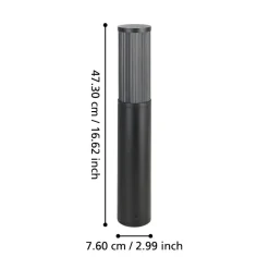 Lampioni Da Giardino-Selezionato da Mazzolaluce Lampione basso da giardino ip54 nero cilindrico h47 cm
