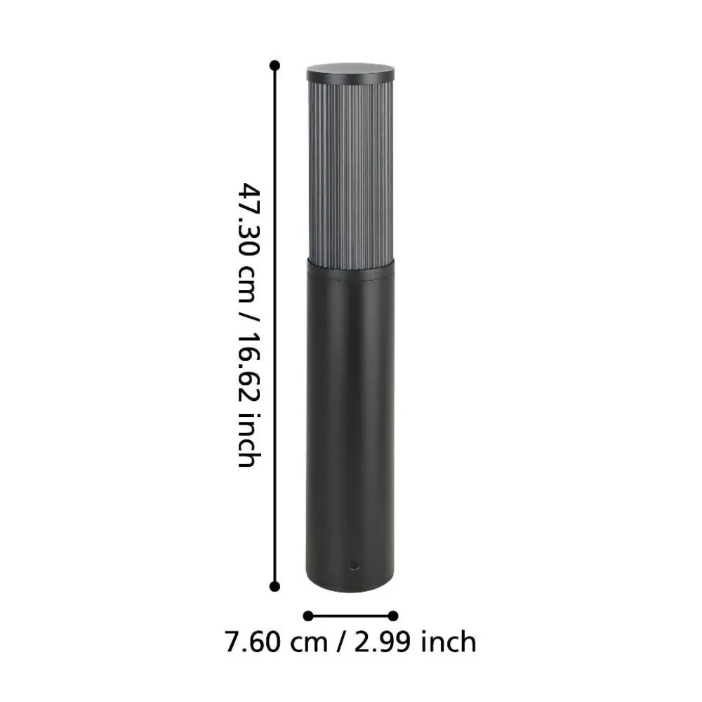 Lampioni Da Giardino-Selezionato da Mazzolaluce Lampione basso da giardino ip54 nero cilindrico h47 cm