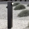 Lampioni Da Giardino-Selezionato da Mazzolaluce Lampione basso da giardino moderno led 3000k nero rettangolare