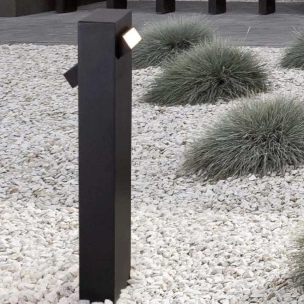 Lampioni Da Giardino-Selezionato da Mazzolaluce Lampione basso da giardino moderno led 3000k nero rettangolare