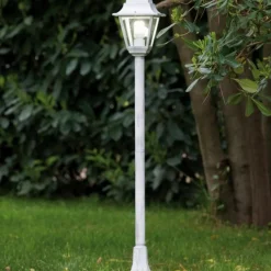 Lampioni Da Giardino-Selezionato da Mazzolaluce Lampione classico da giardino bianco argento fp