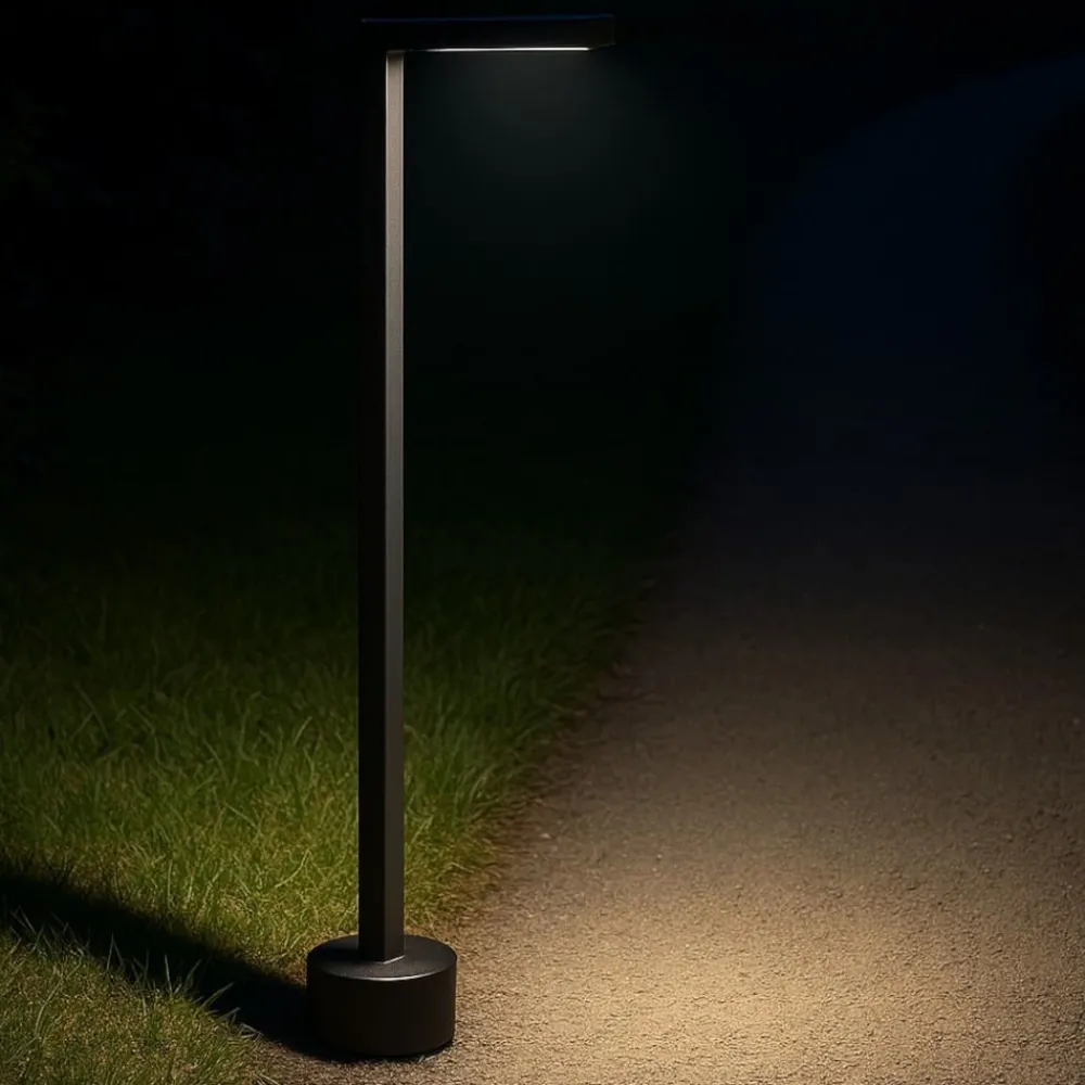 Lampioni Da Giardino-Selezionato da Mazzolaluce Lampione 95cm sottile moderno nero da giardino led anti salsedine