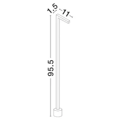Lampioni Da Giardino-Selezionato da Mazzolaluce Lampione 95cm sottile moderno nero da giardino led anti salsedine