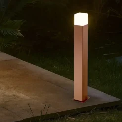 Lampioni Da Giardino-Gea Luce Lampione da esterno giardino quadrato marrone moderno