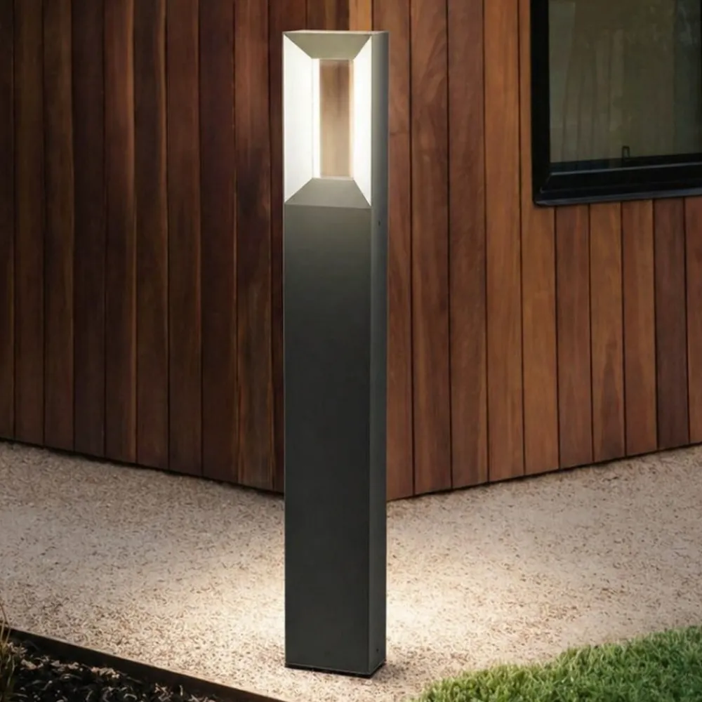 Lampioni Da Giardino-Selezionato da Mazzolaluce Lampione da esterno giardino nero nero led 3000k h77 cm ip54