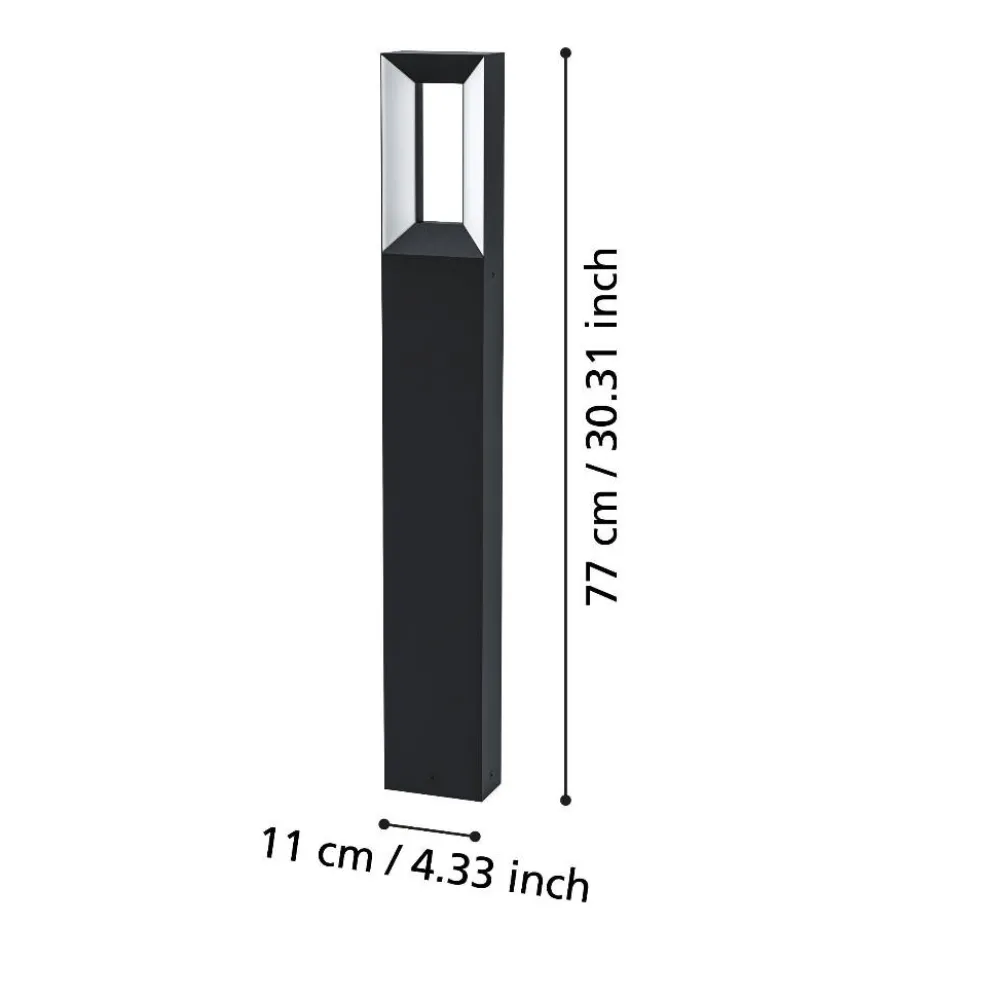 Lampioni Da Giardino-Selezionato da Mazzolaluce Lampione da esterno giardino nero nero led 3000k h77 cm ip54