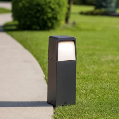 Lampioni Da Giardino-Selezionato da Mazzolaluce Lampione da esterno giardino grafite led 13w 3000k biemissione