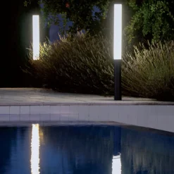Lampioni Da Giardino-Selezionato da Mazzolaluce Lampione da esterno giardino grafite moderno led 31w 4000k 100cm
