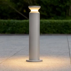 Lampioni Da Giardino-Ideal Lux Lampione da esterno giardino torre pt1 h80 grigio ip65