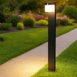 Lampioni Da Giardino-Selezionato da Mazzolaluce Lampione da esterno ibrido luce solare led con sensore di movimento crepuscolare