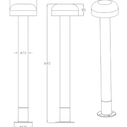 Lampioni Da Giardino-Selezionato da Mazzolaluce Lampione da esterno ip54 h84 cm grigio cemento