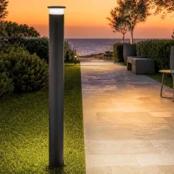 Lampioni Da Giardino-Selezionato da Mazzolaluce Lampione da esterno led 9w 4000k paletto grafite 80cm ip65