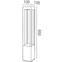 Lampioni Da Giardino-Selezionato da Mazzolaluce Lampione da esterno moderno led 10w 3000k ip54 grigio antracite quadrato