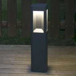 Lampioni Da Giardino-Selezionato da Mazzolaluce Lampione da esterno moderno led 8w 3000k ip54 antracite