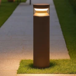 Lampioni Da Giardino-Ideal Lux Lampione da giardino boeing pt h040 marrone led 14w 3000k