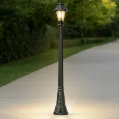 Lampioni Da Giardino-Top Light Lampione da giardino 182cm design lanterna nera asti