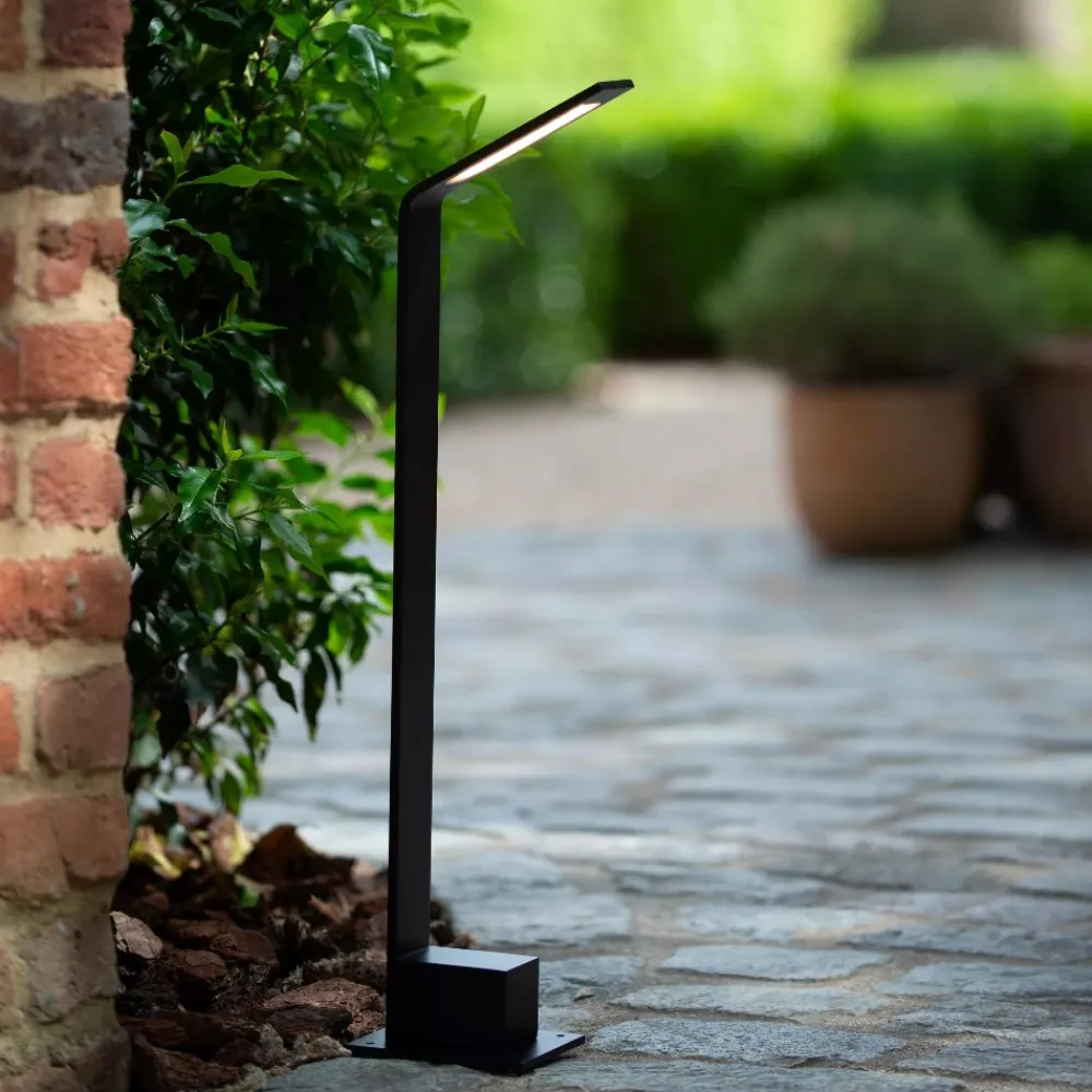 Lampioni Da Giardino-Selezionato da Mazzolaluce Lampione da giardino 60cm nero design modereno sottile led 6w 3000k