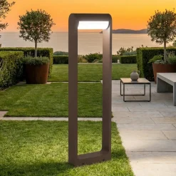Lampioni Da Giardino-Fabas Luce Lampione da giardino corten moderno led orientabile 12w 3000k wild